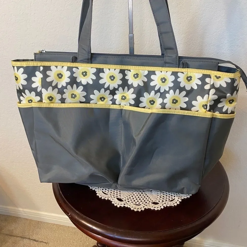 ❤️Baby Boom Grey & Yellow Floral Bag